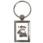 I Love My Scottish Terrier Scottie Key Chain (Rectangle)