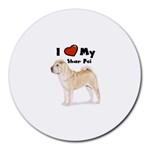 I Love My Shar Pei Round Mousepad