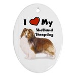 I Love My Shetland Sheepdog Sheltie Ornament (Oval)