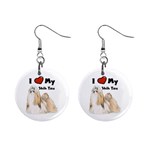 I Love My Shih Tzu 1  Button Earrings