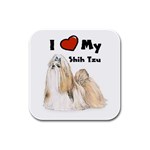 I Love My Shih Tzu Rubber Square Coaster (4 pack)