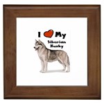 I Love My Siberian Husky Framed Tile