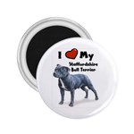 I Love My Staffordshire Bull Terrier 2.25  Magnet