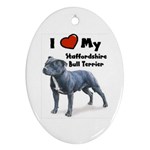 I Love My Staffordshire Bull Terrier Ornament (Oval)