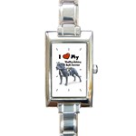 I Love My Staffordshire Bull Terrier Rectangular Italian Charm Watch