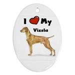 I Love My Vizsla Ornament (Oval)