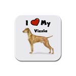 I Love My Vizsla Rubber Square Coaster (4 pack)