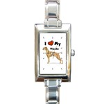 I Love My Vizsla Rectangular Italian Charm Watch