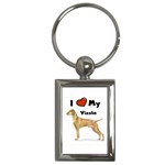 I Love My Vizsla Key Chain (Rectangle)