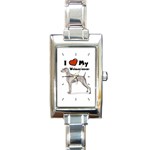 I Love My Weimaraner Rectangular Italian Charm Watch