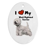 I Love My West Highland Terrier Westie Ornament (Oval)