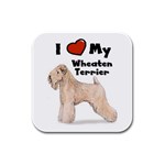 I Love My Wheaten Terrier Rubber Square Coaster (4 pack)