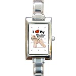 I Love My Wheaten Terrier Rectangular Italian Charm Watch