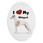 I Love My Whippet Ornament (Oval)