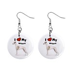 I Love My Whippet 1  Button Earrings