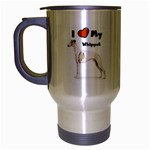 I Love My Whippet Travel Mug (Silver Gray)