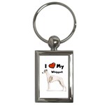 I Love My Whippet Key Chain (Rectangle)