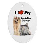 I Love My Yorkshire Terrier Yorkie Ornament (Oval)