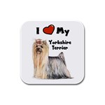 I Love My Yorkshire Terrier Yorkie Rubber Square Coaster (4 pack)