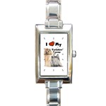 I Love My Yorkshire Terrier Yorkie Rectangular Italian Charm Watch