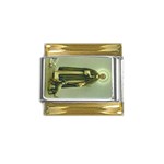 1103por2 Gold Trim Italian Charm (9mm)