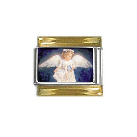 40angel_3 Gold Trim Italian Charm (9mm) from ArtsNow.com Front