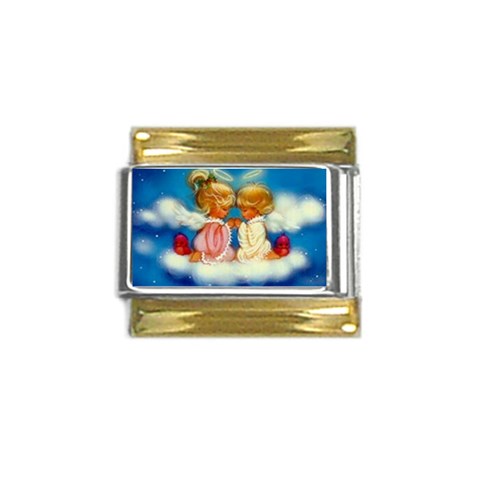 2angels Gold Trim Italian Charm (9mm) from ArtsNow.com Front