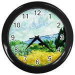 Vincent-Van-Gogh-Wheatfield-8257 Wall Clock (Black)