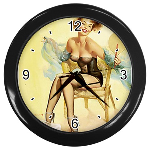 elvgren01sm Wall Clock (Black) from ArtsNow.com Front