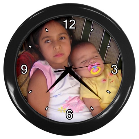 FAMILYPHOTOS2.3.05 028 Wall Clock (Black) from ArtsNow.com Front