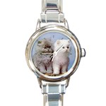 Persian Cats Kittens Round Italian Charm Watch