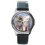 Persian Cats Kittens Round Metal Watch