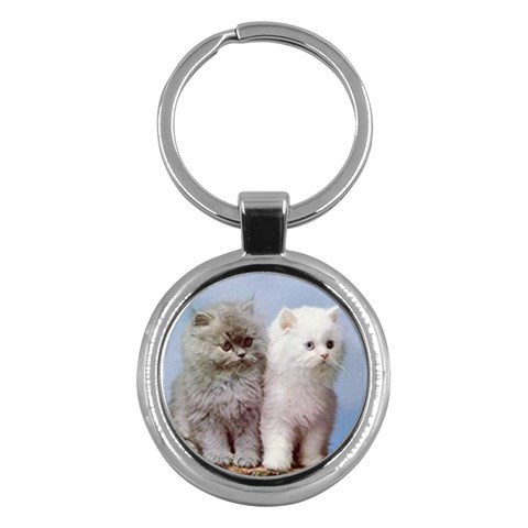 Persian Cats Kittens Key Chain (Round) from ArtsNow.com Front