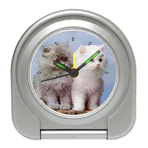 Persian Cats Kittens Travel Alarm Clock from ArtsNow.com Front