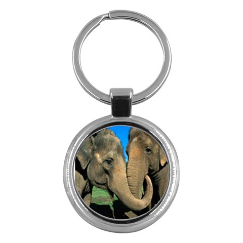 Elephants Key Chain (Round) from ArtsNow.com Front