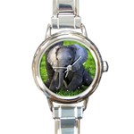 Elephant Calf Round Italian Charm Watch