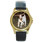 Goat Round Gold Metal Watch