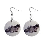 Persian Cat Black Smoke 1  Button Earrings