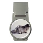 Persian Cat Black Smoke Money Clip (Round)