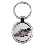 Persian Cat Black Smoke Key Chain (Round)