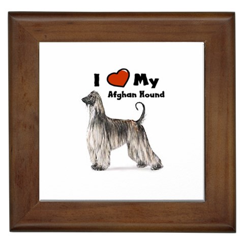 I Love My Afghan Hound Framed Tile from ArtsNow.com Front