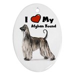 I Love My Afghan Hound Ornament (Oval)