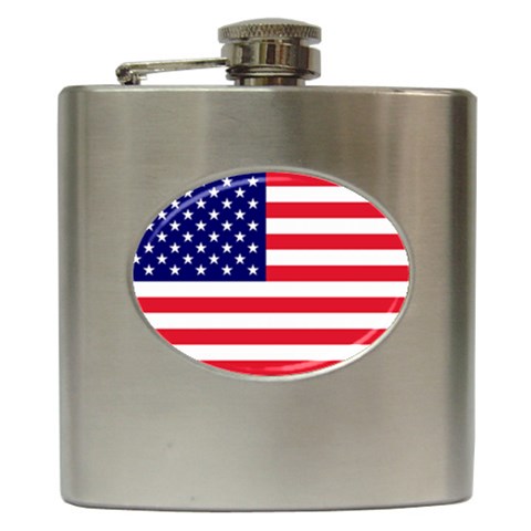 American Flag USA Hip Flask (6 oz) from ArtsNow.com Front