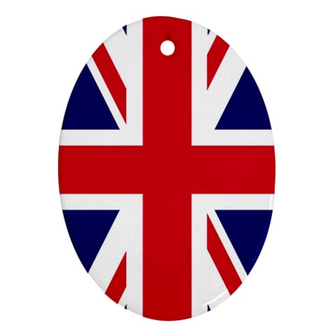 British English Flag Ornament (Oval) from ArtsNow.com Front