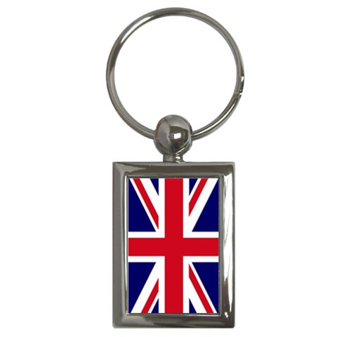 British English Flag Key Chain (Rectangle) from ArtsNow.com Front