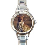 Leopard Round Italian Charm Watch