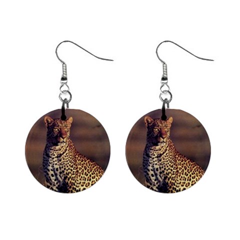 Leopard 1  Button Earrings from ArtsNow.com Front