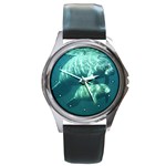 Manatees Round Metal Watch