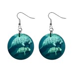 Manatees 1  Button Earrings