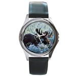 Moose Round Metal Watch